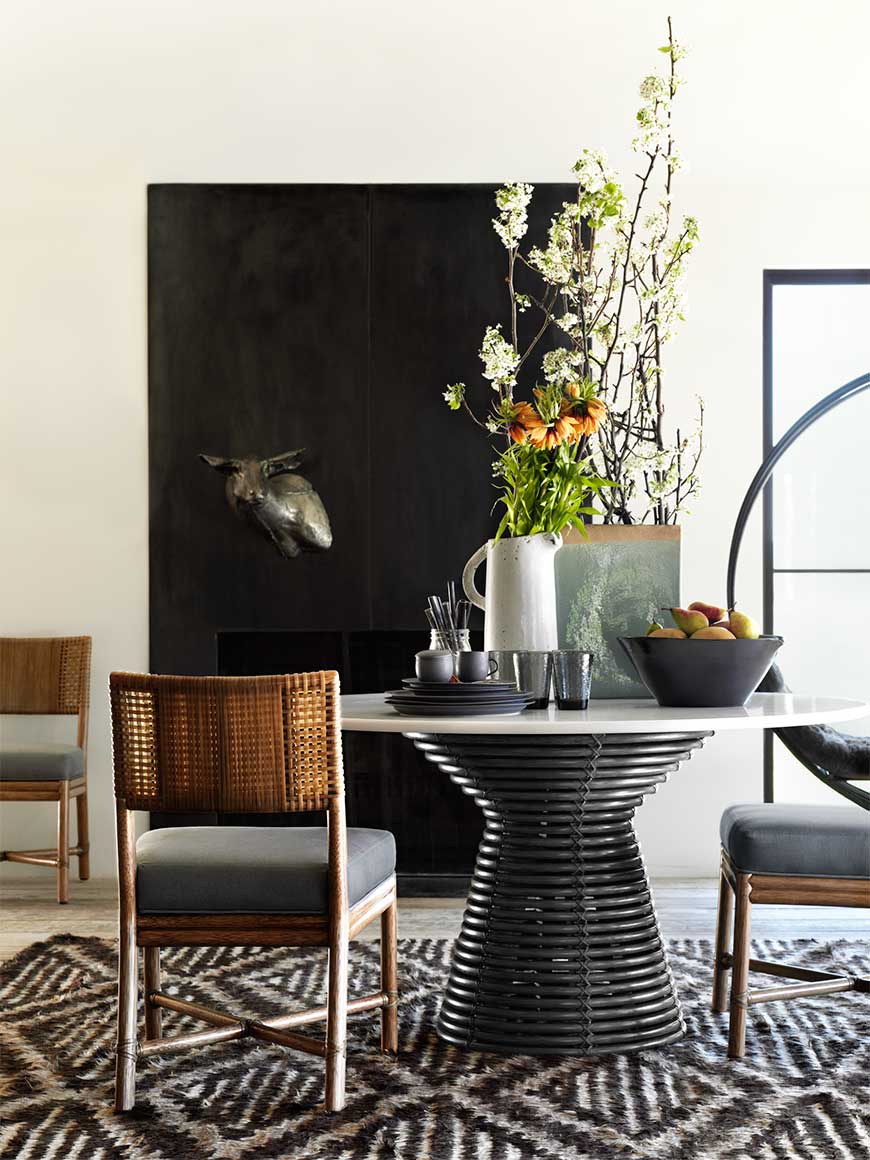 Minna table in black by McGuire Furniture
