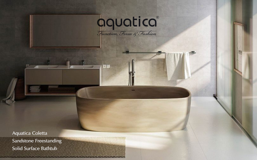 Aquatica colletta concrete freestanding bathtub