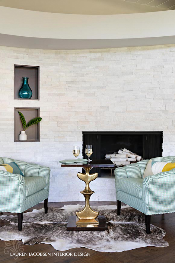 Living room fireplace design by Lauren Jacobsen
