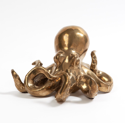 Global Views' - Octopus in Matte Gold