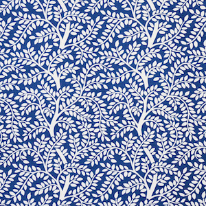 Schumacher Temple Garden II in blue fabric swatch